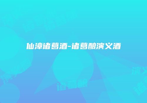仙漳诸葛酒-诸葛酿演义酒