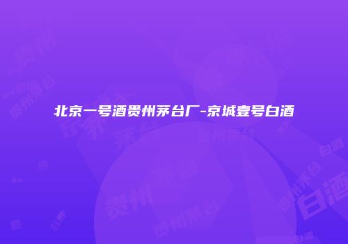 北京一号酒贵州茅台厂-京城壹号白酒