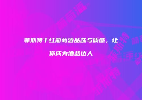菲斯特干红葡萄酒品味与质感，让你成为酒品达人