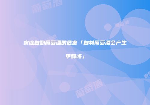 家庭自酿葡萄酒的危害「自制葡萄酒会产生甲醇吗」