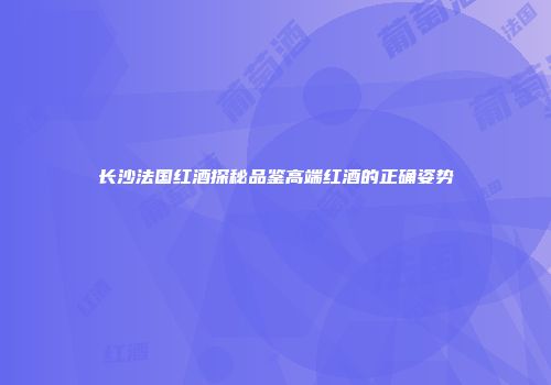 长沙法国红酒探秘品鉴高端红酒的正确姿势