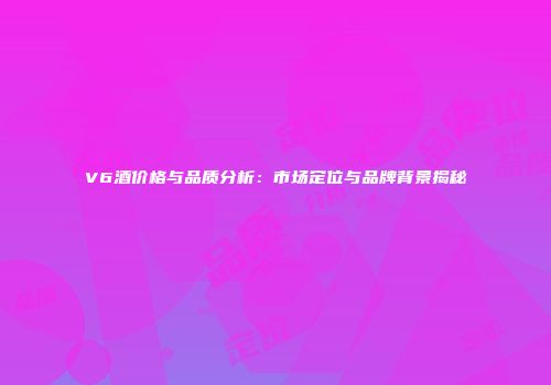 V6酒价格与品质分析：市场定位与品牌背景揭秘