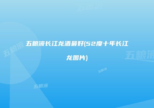 五粮液长江龙酒最好(52度十年长江龙图片)