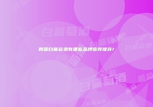 韩国白葡萄酒有哪些品牌值得推荐?