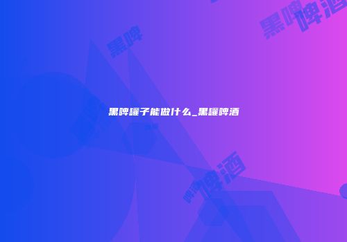黑啤罐子能做什么_黑罐啤酒