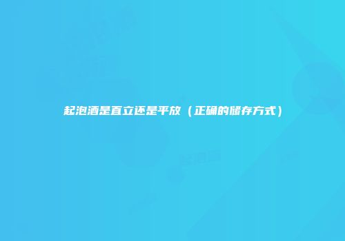 起泡酒是直立还是平放（正确的储存方式）