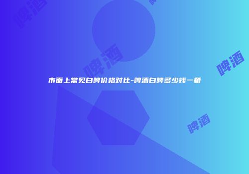 市面上常见白啤价格对比-啤酒白啤多少钱一箱