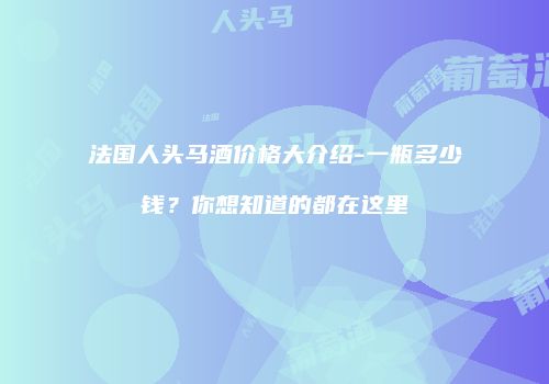 法国人头马酒价格大介绍-一瓶多少钱？你想知道的都在这里