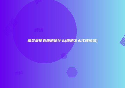 瓶装最便宜啤酒是什么(啤酒怎么代理加盟)