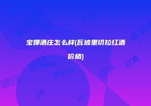 宝娜酒庄怎么样(瓦坡里切拉红酒价格)