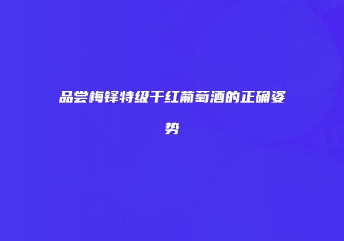 品尝梅铎特级干红葡萄酒的正确姿势