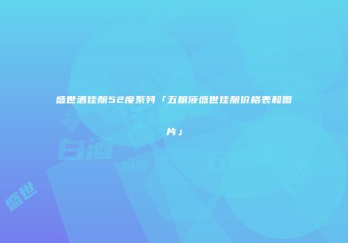 盛世酒佳酿52度系列「五粮液盛世佳酿价格表和图片」