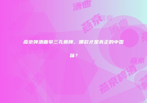 燕京啤酒曲阜三孔鲁啤，哪款才是真正的中国味？
