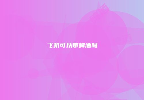 飞机可以带啤酒吗