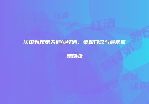 法国勃艮第天鹅绒红酒：柔和口感与层次风味体验