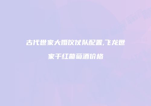 古代世家大婚仪仗队配置,飞龙世家干红葡萄酒价格