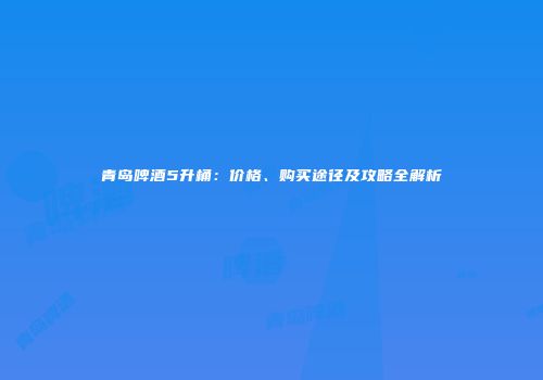 青岛啤酒5升桶：价格、购买途径及攻略全解析
