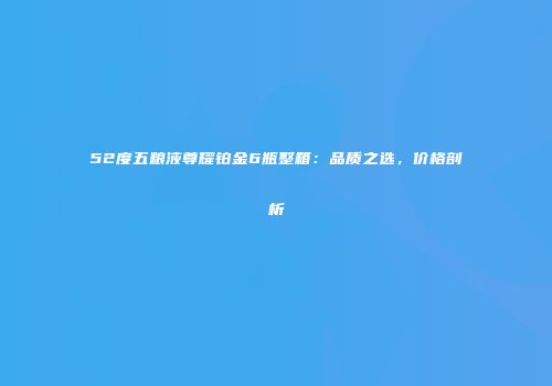 52度五粮液尊耀铂金6瓶整箱：品质之选，价格剖析