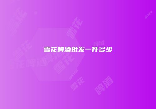 雪花啤酒批发一件多少