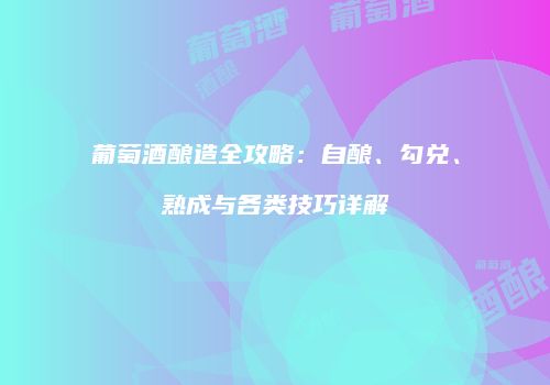 葡萄酒酿造全攻略：自酿、勾兑、熟成与各类技巧详解