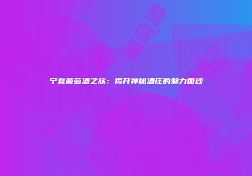 宁夏葡萄酒之旅：揭开神秘酒庄的魅力面纱