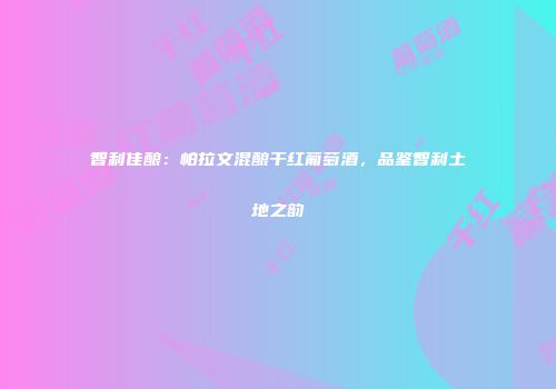 智利佳酿：帕拉文混酿干红葡萄酒，品鉴智利土地之韵
