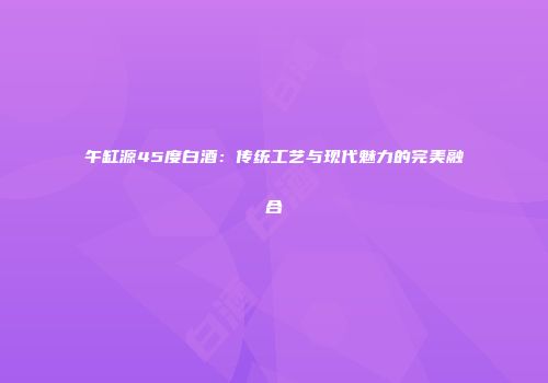 午缸源45度白酒：传统工艺与现代魅力的完美融合