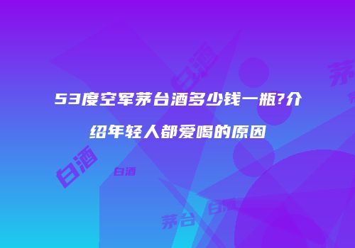 53度空军茅台酒多少钱一瓶?介绍年轻人都爱喝的原因