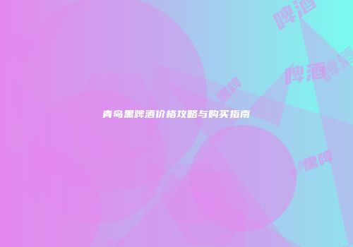 青岛黑啤酒价格攻略与购买指南