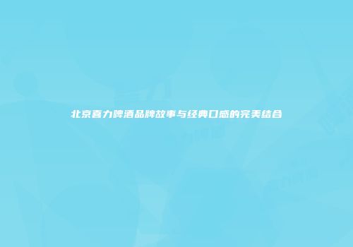 北京喜力啤酒品牌故事与经典口感的完美结合
