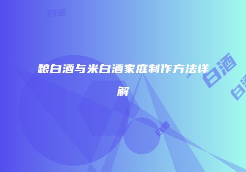粮白酒与米白酒家庭制作方法详解