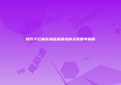 提升干红葡萄酒品鉴体验的关键要素解析