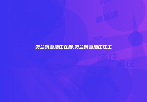 贺兰晴雪酒庄在哪,贺兰晴雪酒庄庄主