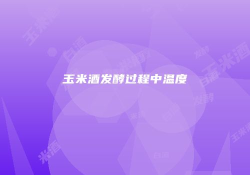 玉米酒发酵过程中温度