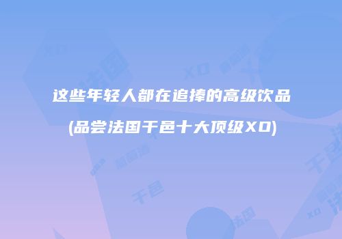 这些年轻人都在追捧的高级饮品(品尝法国干邑十大顶级XO)