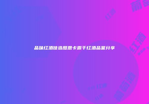 品味红酒佳选醍恩卡露干红酒品鉴分享