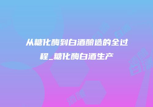 从糖化酶到白酒酿造的全过程_糖化酶白酒生产