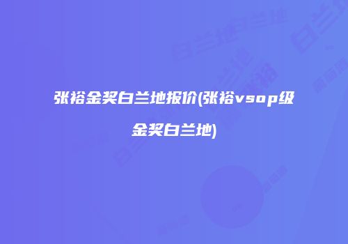 张裕金奖白兰地报价(张裕vsop级金奖白兰地)