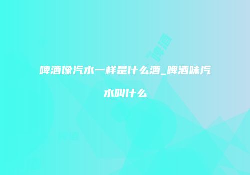 啤酒像汽水一样是什么酒_啤酒味汽水叫什么