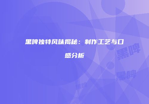 黑啤独特风味揭秘：制作工艺与口感分析