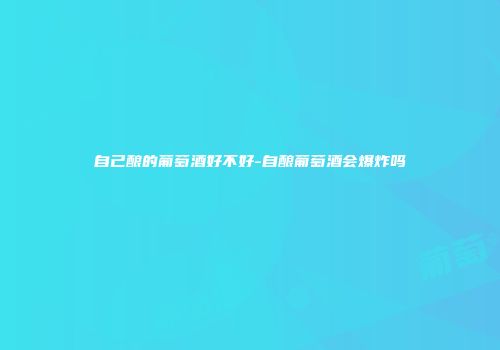 自己酿的葡萄酒好不好-自酿葡萄酒会爆炸吗