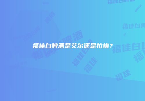 福佳白啤酒是艾尔还是拉格？