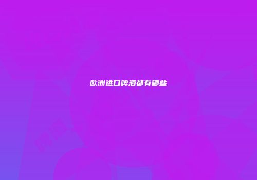 欧洲进口啤酒都有哪些