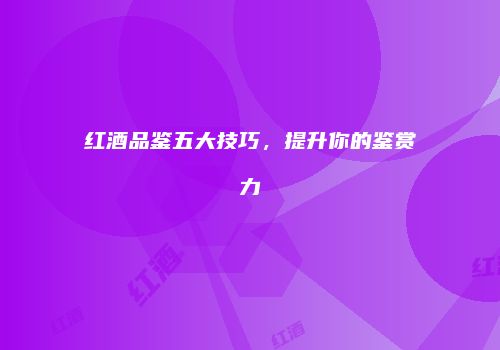 红酒品鉴五大技巧，提升你的鉴赏力