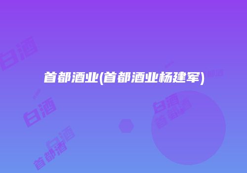 首都酒业(首都酒业杨建军)