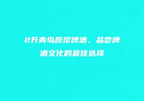 2升青岛原浆啤酒，品尝啤酒文化的最佳选择