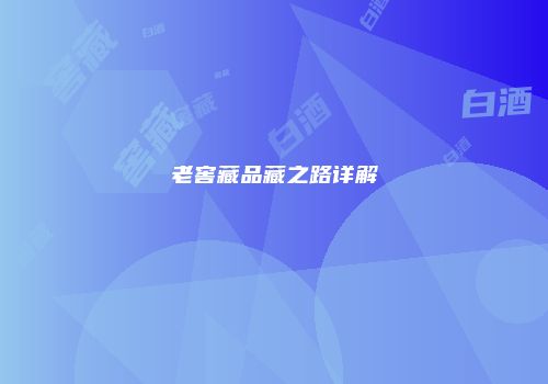 老窖藏品藏之路详解