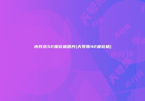 水井坊52度价格图片(天号陈42度价格)