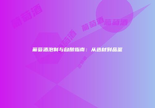 葡萄酒泡制与自酿指南：从选材到品鉴