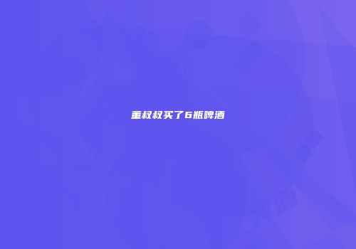 董叔叔买了6瓶啤酒